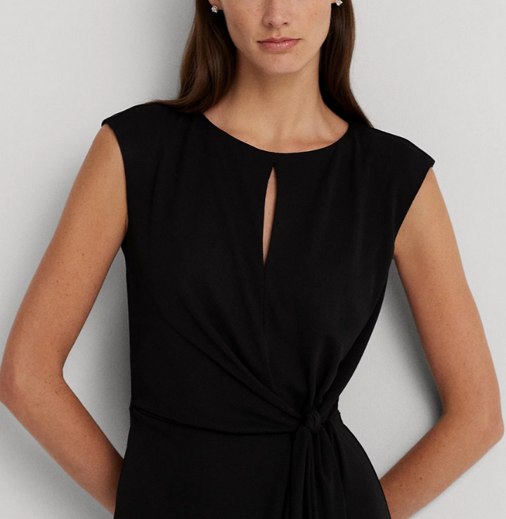 Lauren Ralph Lauren Stretch Jersey Tie-Front Dress