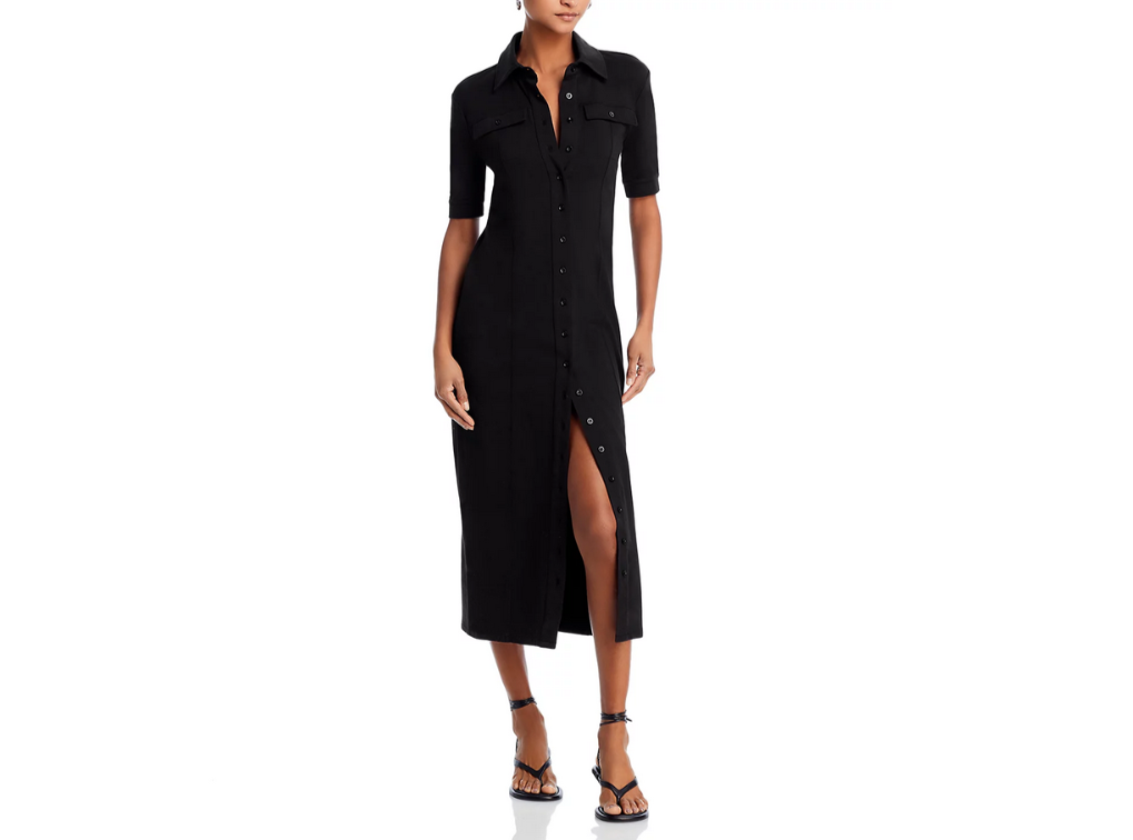 FRAME Cotton Stretch Midi Shirt Dress MSRP $378