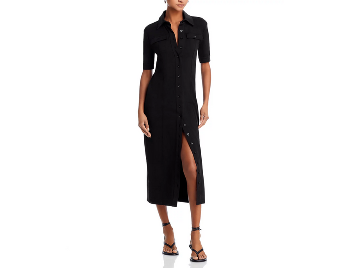 FRAME Cotton Stretch Midi Shirt Dress MSRP $378