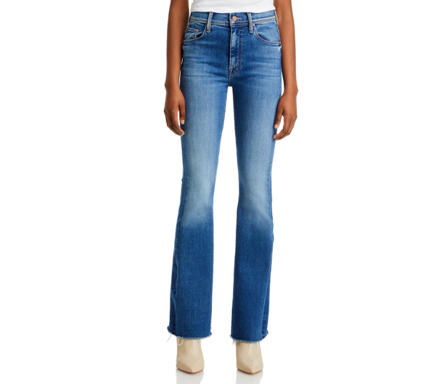 MOTHER The Cruiser Sneak Fray High Rise Jeans MSRP $248