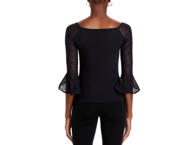 Chiara Boni La Petite Robe Saffy Lace Sleeve Top MSRP $395