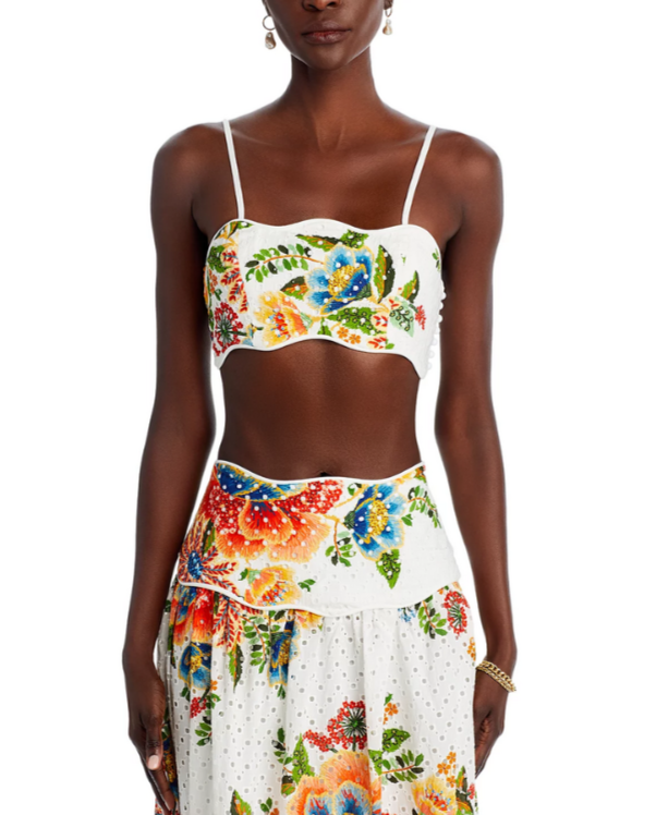 FARM Rio Delicate Garden Eyelet Crop Top MSRP $120