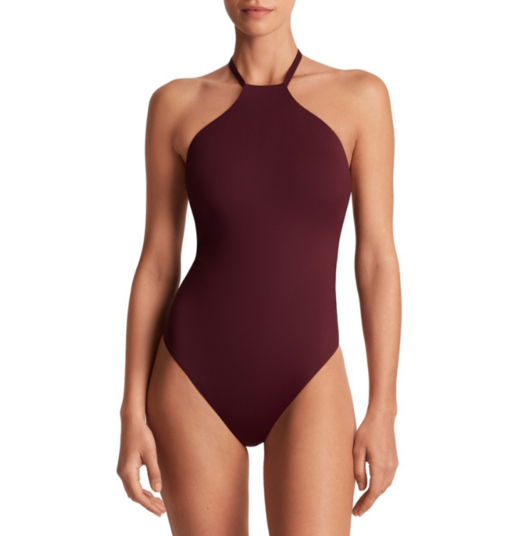Lauren Ralph Lauren Modern High-Neck One-Piece Swimsuit MSRP $145
