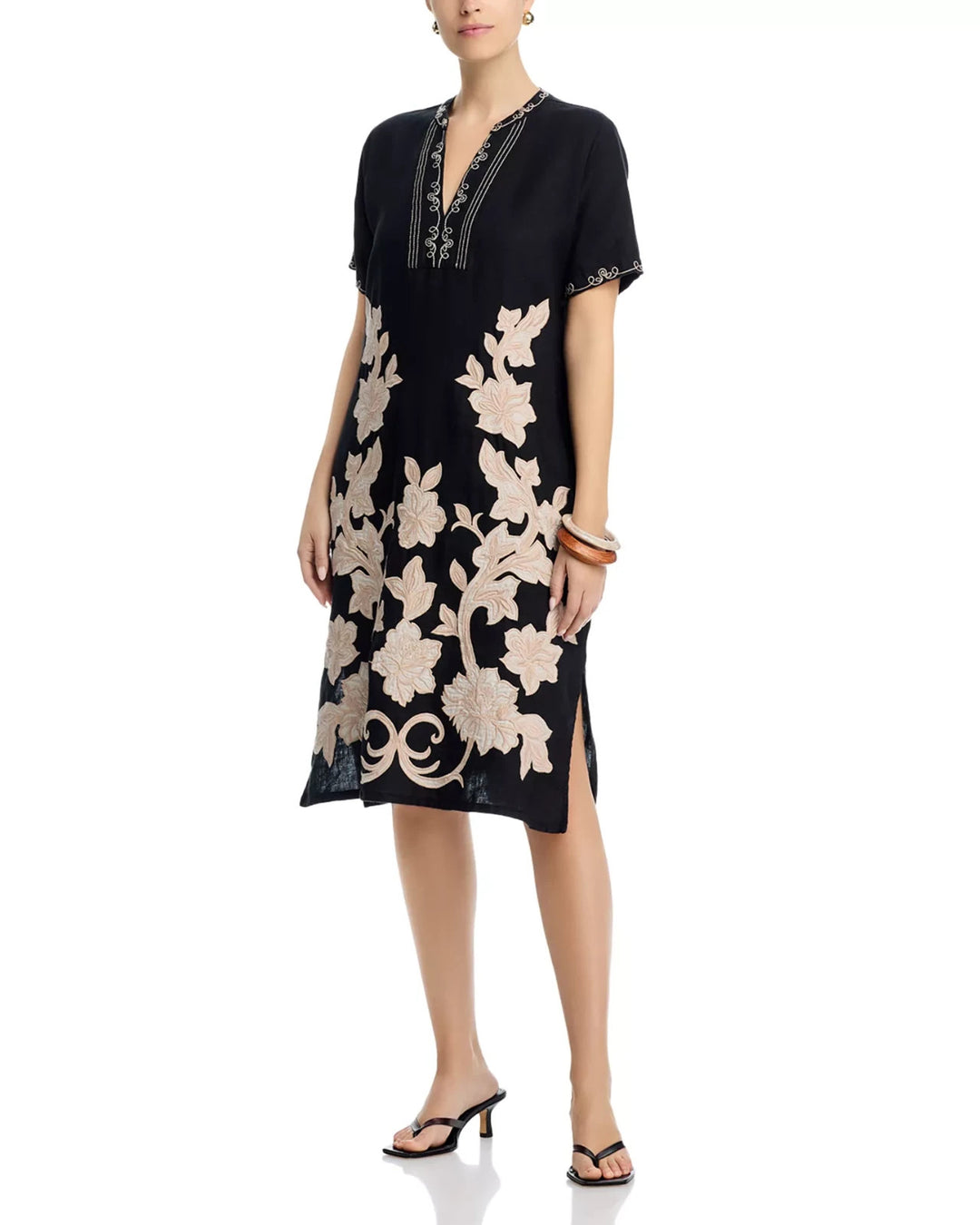 Johnny Was Henley Midi Dress MSRP $270