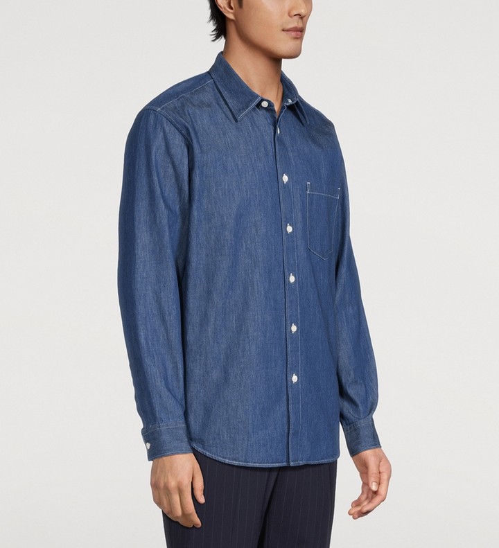 Theory Noll Denim Button Front Shirt MSRP $265