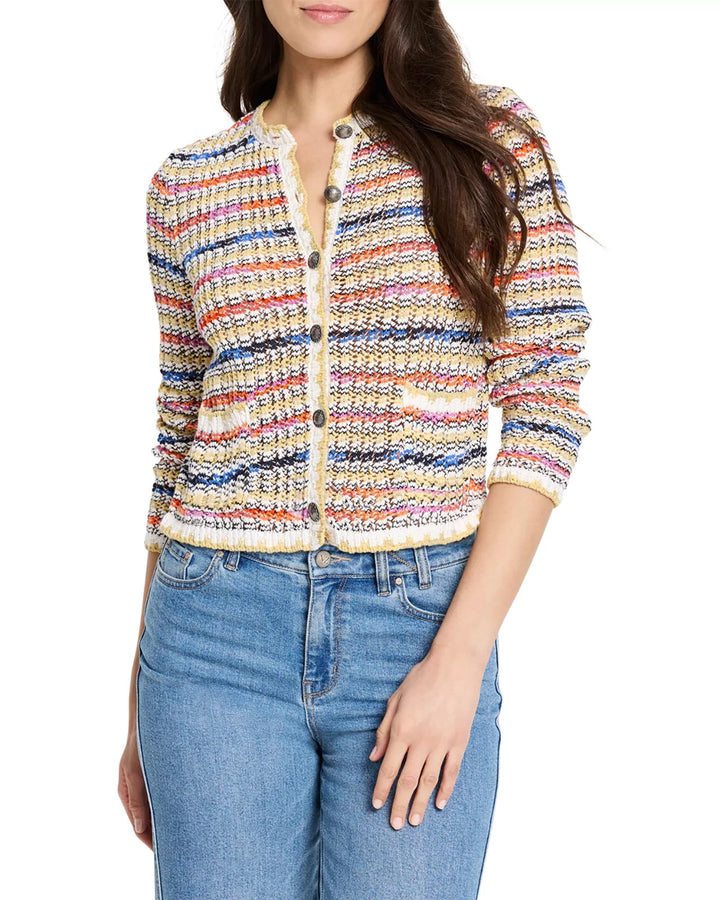 NIC+ZOE Coastal Crochet Knit Jacket MSRP $178