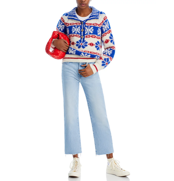 MOTHER The Kick It High Rise Frayed Ankle Jeans MSRP $238