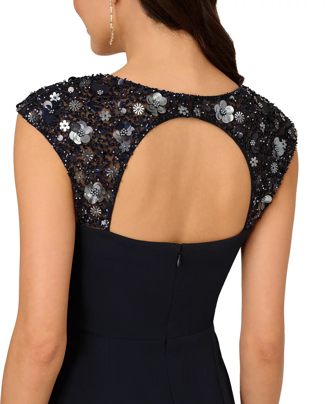 Adrianna Papell Cap-Sleeve Chiffon Mermaid Gown MSRP $249