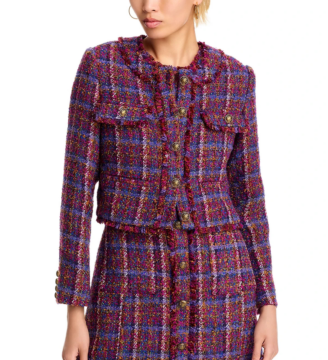 AQUA Tweed Cropped Jacket MSRP $128