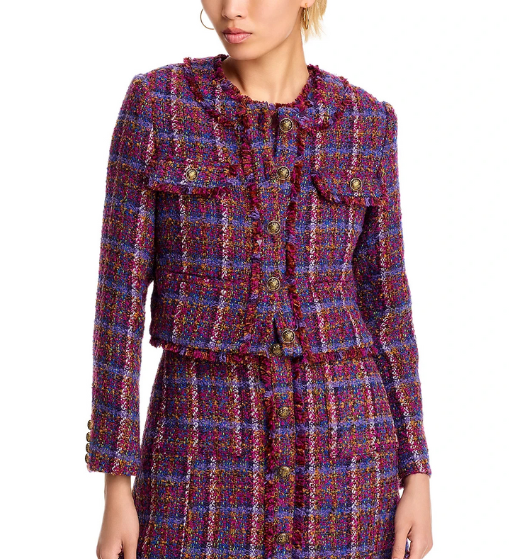 AQUA Tweed Cropped Jacket MSRP $128