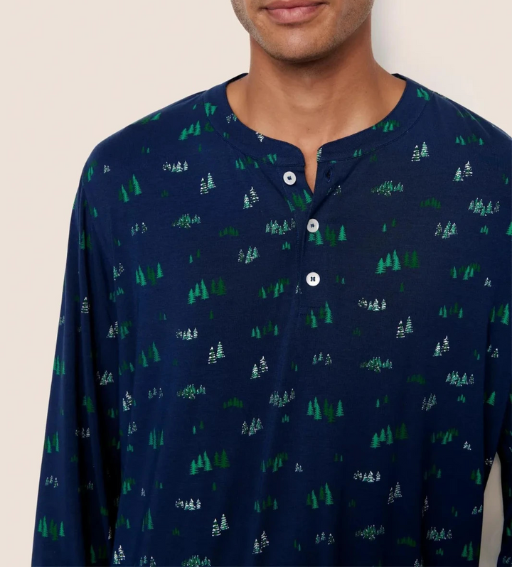 Eberjey Henry Printed TENCEL™ Modal Long PJ Set MSRP $168