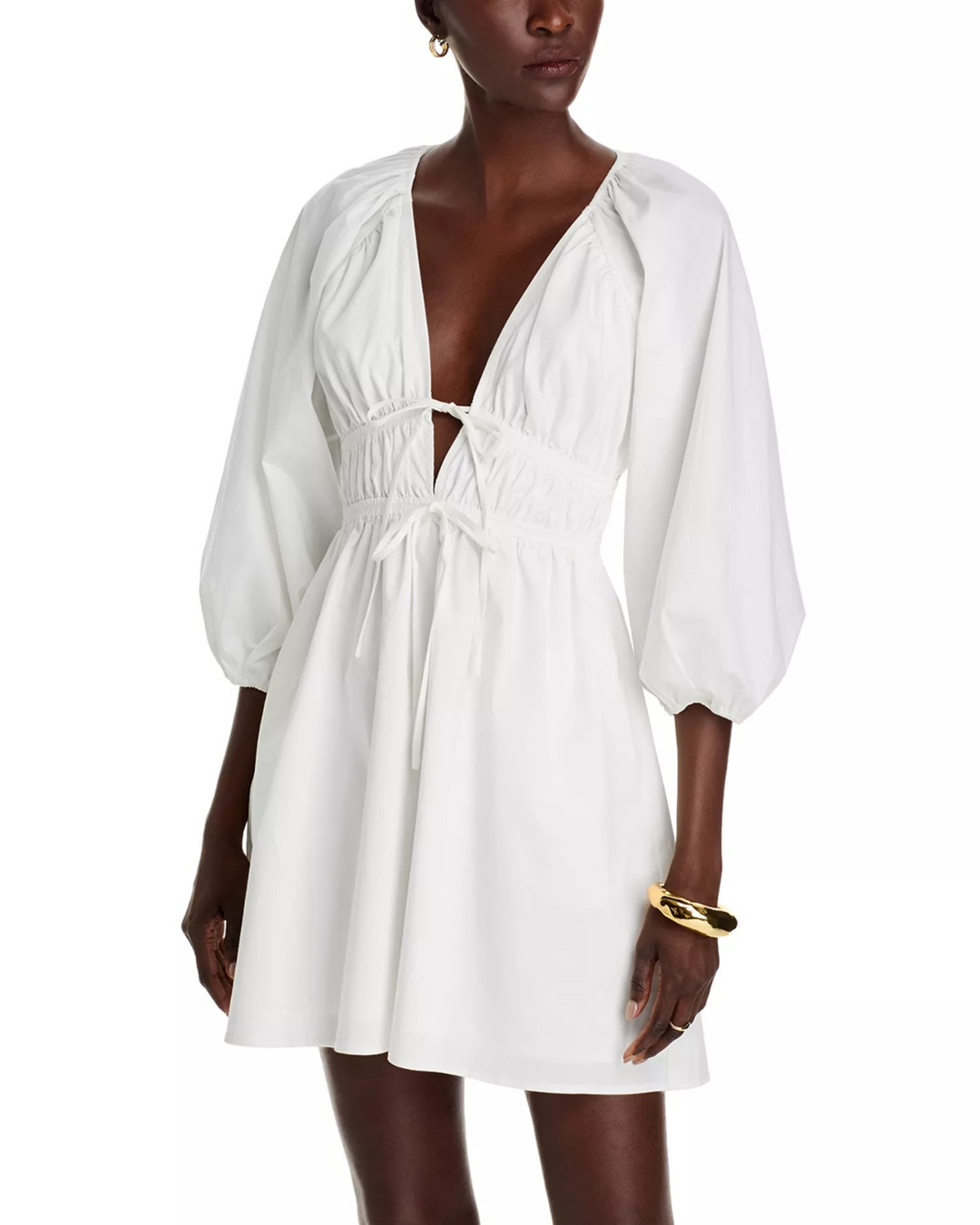 WAYF Leighton Poplin Mini Dress MSRP $88