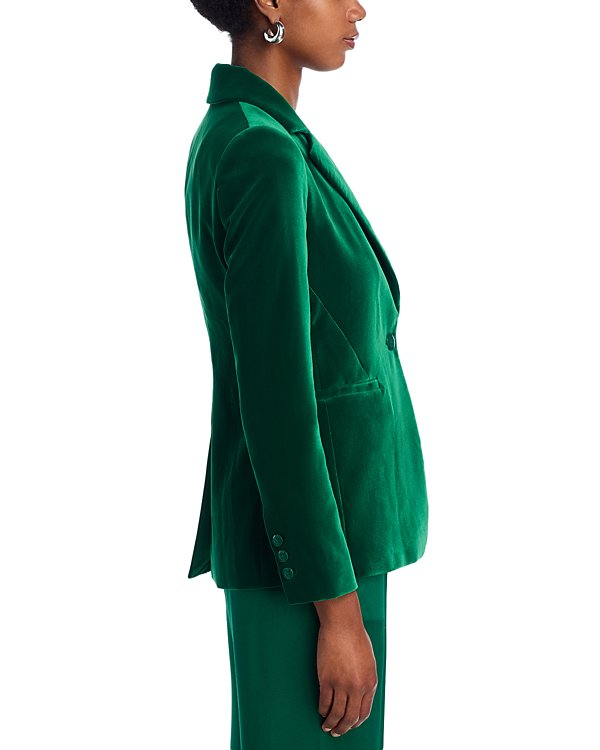 Alice and Olivia Macey Notch Collar Velvet Blazer MSRP $550