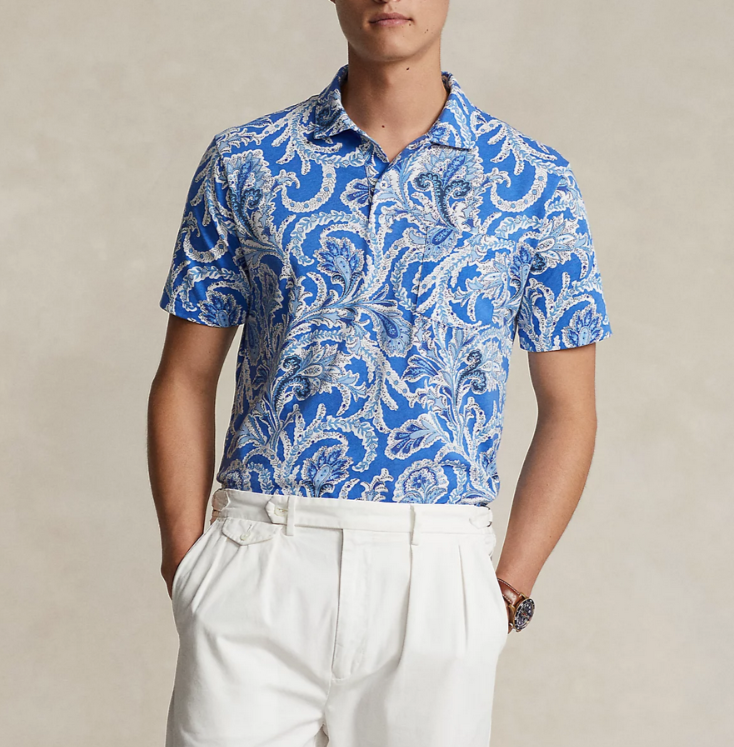 Polo Ralph Lauren Printed Jersey Polo Shirt MSRP $168