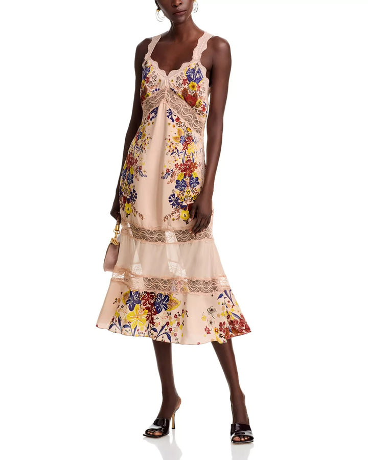 FARM Rio Floral Lace Slip Dress MSRP $260