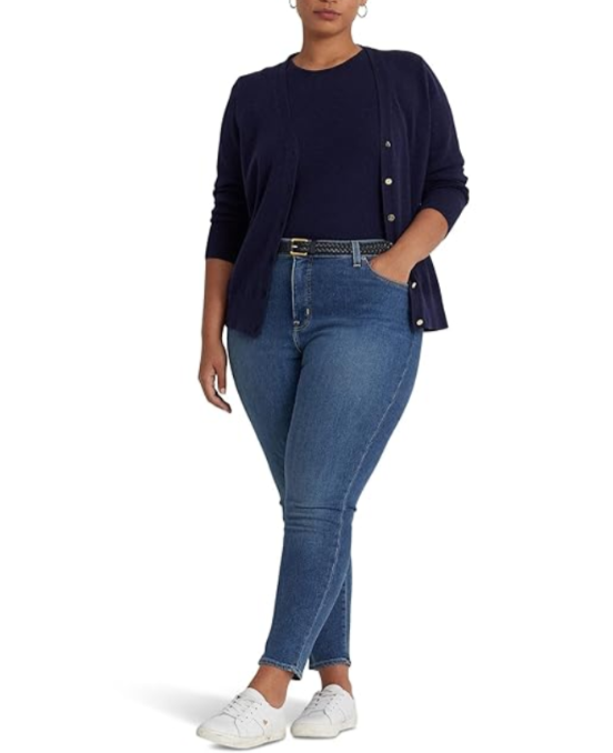 Lauren Ralph Lauren Plus-Size High-Rise Skinny Ankle Jeans MSRP $115