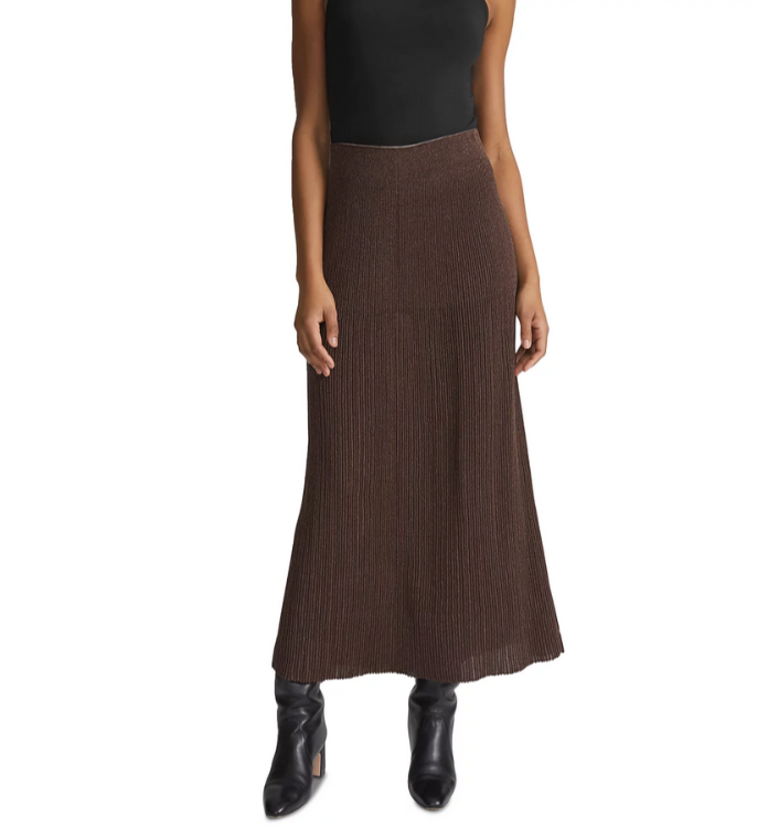 Lafayette 148 New York Rib Knit Pull On Skirt MSRP $998