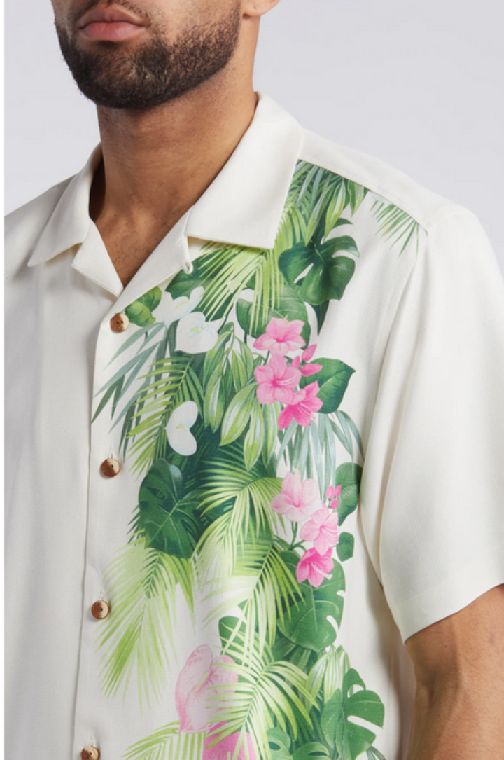 Tommy Bahama Men's Paradise Vines Short Sleeve Button-Front Silk Camp Shirt $158