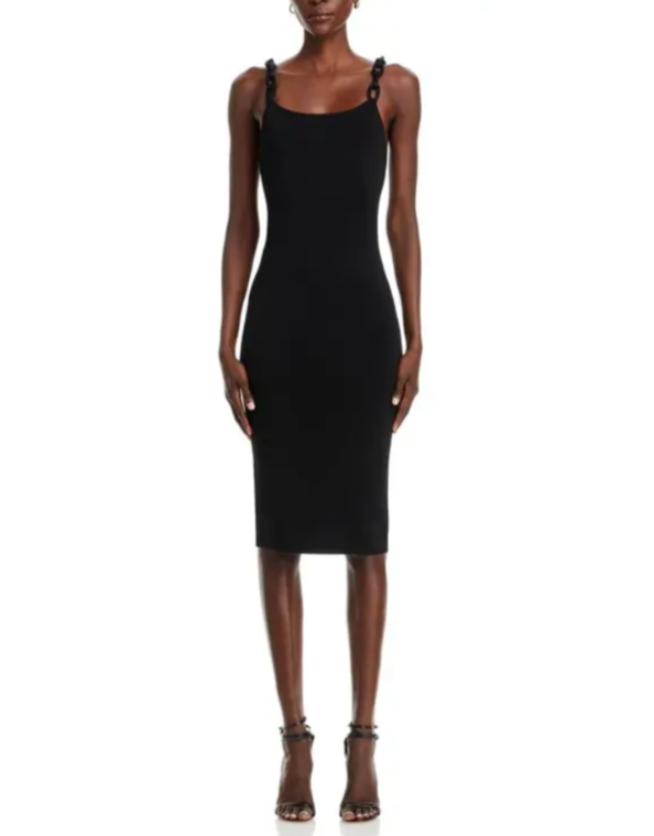 Alice and Olivia Alina Looped Straps Midi Dress MSRP $395