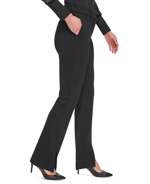 DKNY Women's Mid Rise Split-Cuff Flare Leg Pants MSRP $99