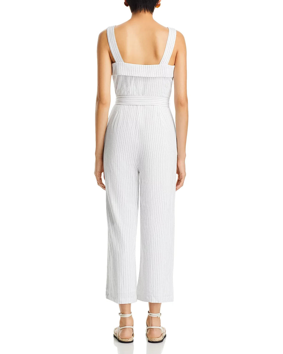 English Factory Striped Belted Jumpsuit MSRP $120