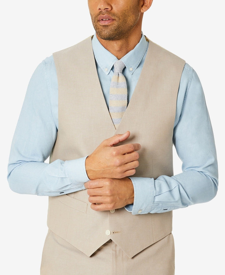 Tommy Hilfiger Modern-Fit TH Flex Stretch Chambray Suit Separate Vest MSRP $115