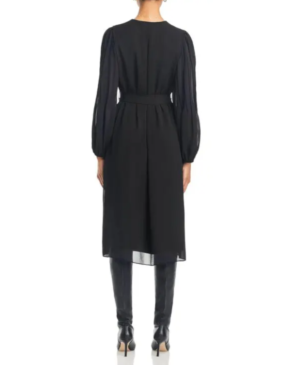 Kobi Halperin Tatum Pintucked V Neck Midi Dress MSRP $448