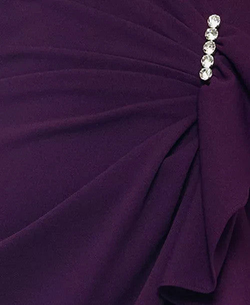 Betsy & Adam High-Slit Ruffled Evening Gown MSRP $259