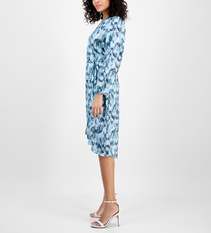 BOSS Orange Women's Printed Blouson-Sleeve Midi Dress MSRP $248