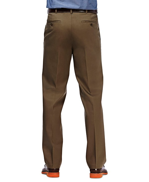Haggar Men's Premium No Iron Khaki Classic Fit Pleat Waist Pants MSRP $70