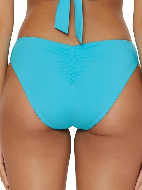 Becca Garden Of Eden Shirred-Back Hipster Bikini Bottoms MSRP $58
