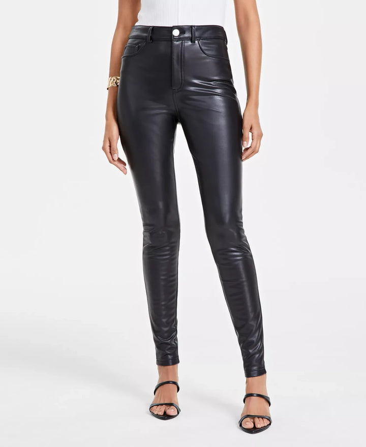 I.N.C. International Concepts Women's Faux-Leather Skinny Pants MSRP $69.50