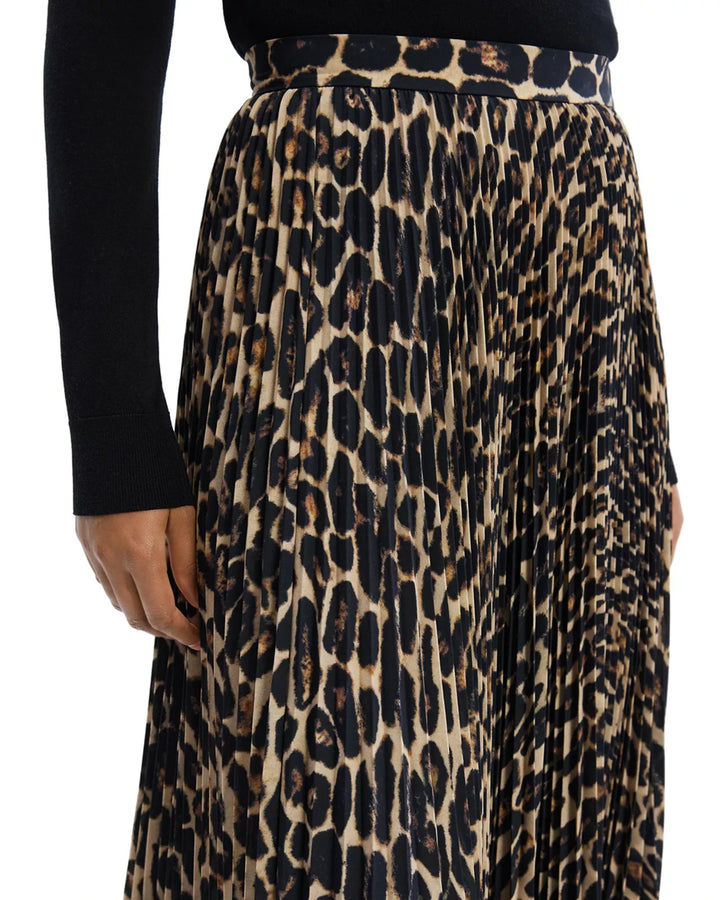 Theory Leopard Pleated Midi Skirt MSRP $395