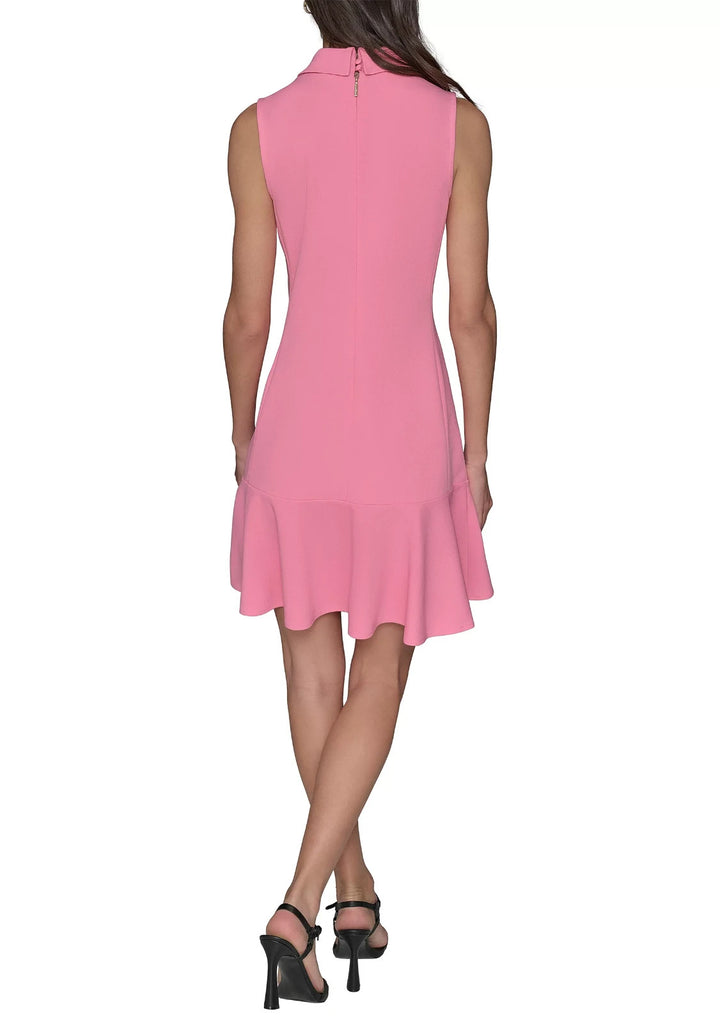 KARL LAGERFELD PARIS Flower-Button Collared Sleeveless Shift Dress MSRP $138