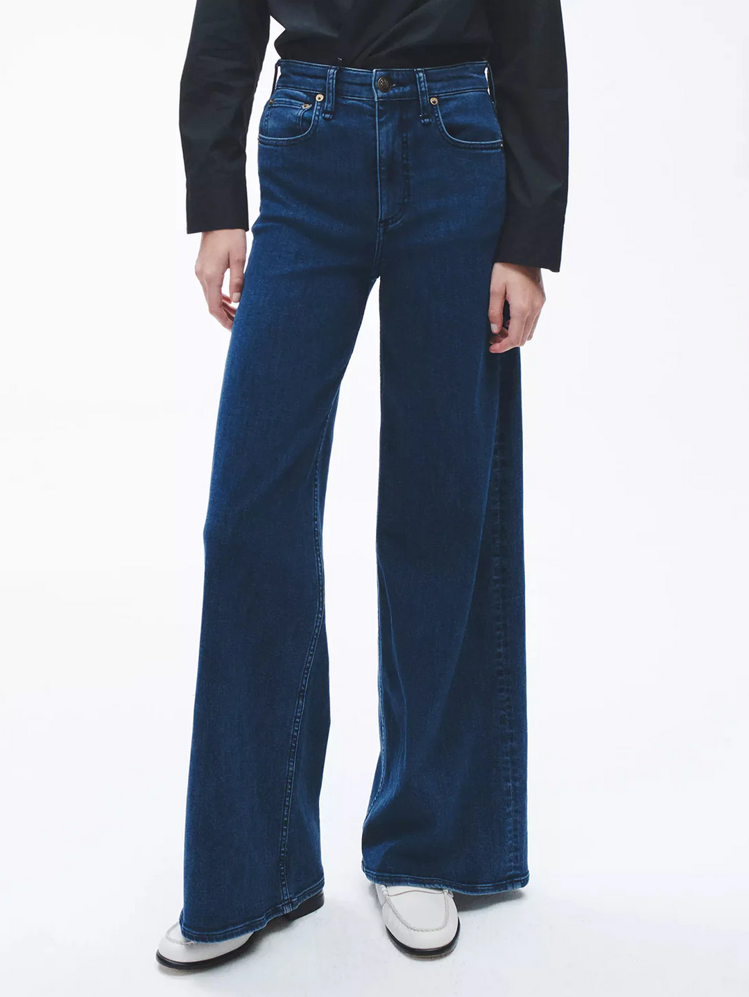 Rag & Bone Sofie High Stretch High Rise Wide Leg Jeans MSRP $278