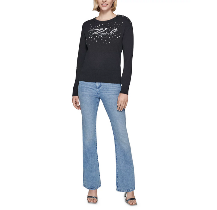 KARL LAGERFELD PARIS Embellished Sweater MSRP $109