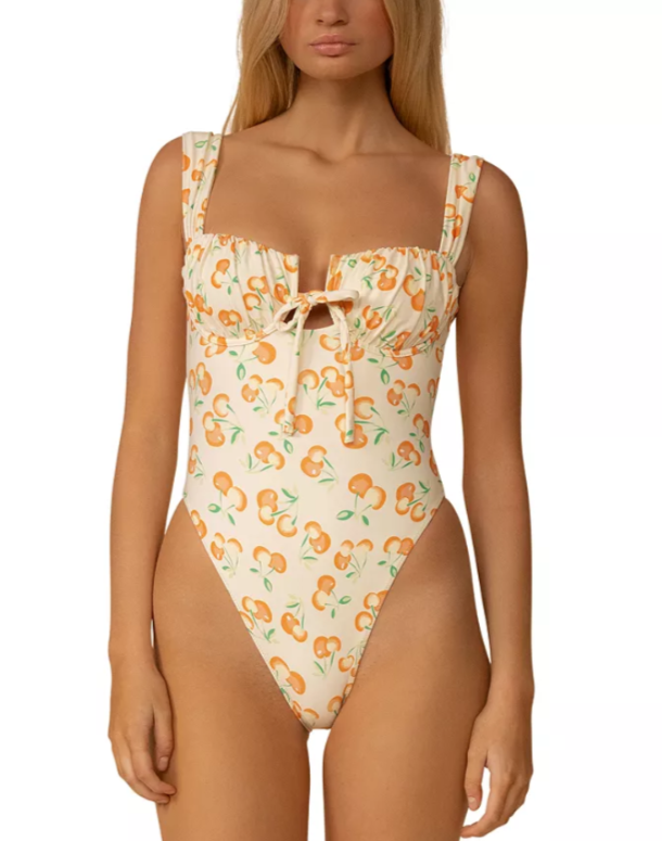 Montce x Elsa Hosk Cherry Sherbet Petal One Piece Swimsuit MSRP $198