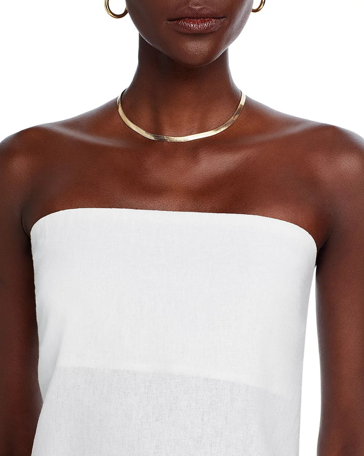 WAYF Carmela Strapless Linen Blend Top MSRP $59