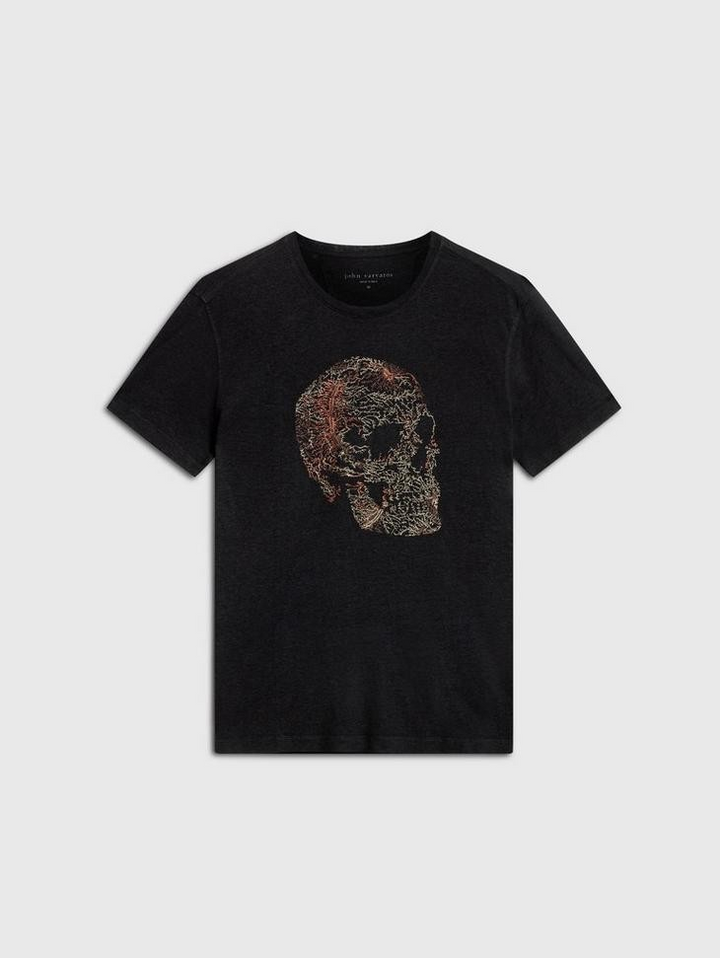 John Varvatos Embroidered Skull Men's T Shirt MSRP $148