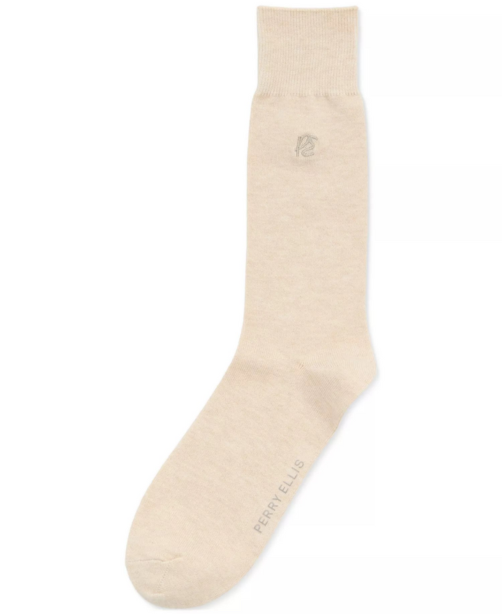 Perry Ellis Portfolio Men's Portfolio Flat Knit Logo Dress Socks MSRP $10/1pcs