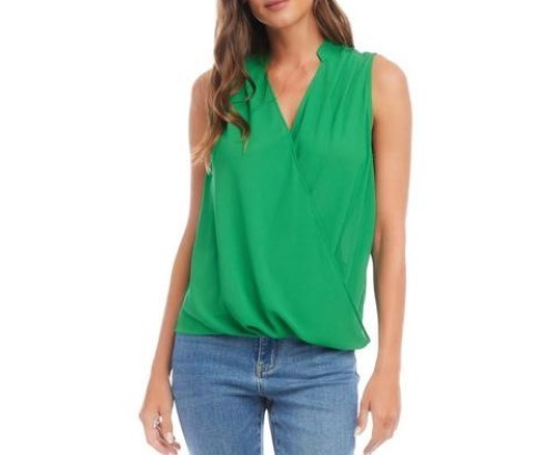 Karen Kane Sleeveless Drape Front Top MSRP $88