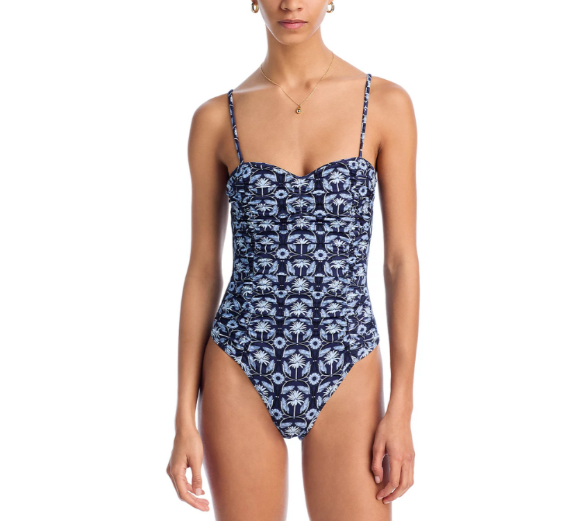 AQUA Ruched One Piece Swimsuit MSRP $108