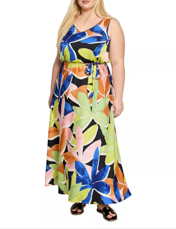 NIC+ZOE Plus Size Mega Blooms Bianca Maxi Dress MSRP $198
