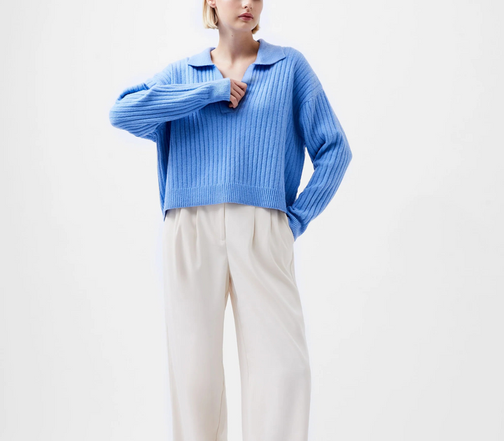 French Connection Vhari Collar Long Sleeve Sweater Knitwear MSRP $128