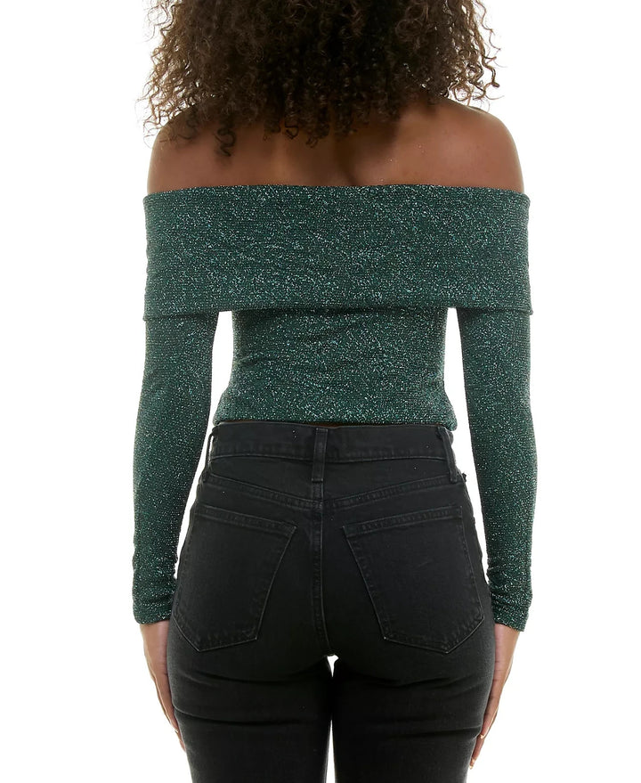 Alex & Sophia Juniors' Glitter Off-The-Shoulder Top MSRP $59