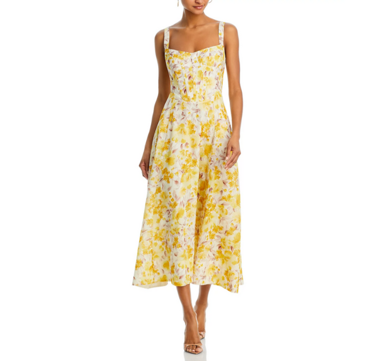 Bardot Lilah Sleeveless Corset Midi Dress MSRP $189