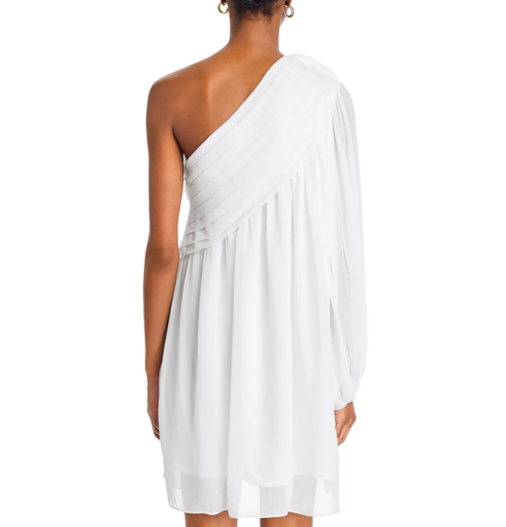 FARM Rio Off White One Shoulder Mini Dress MSRP $240
