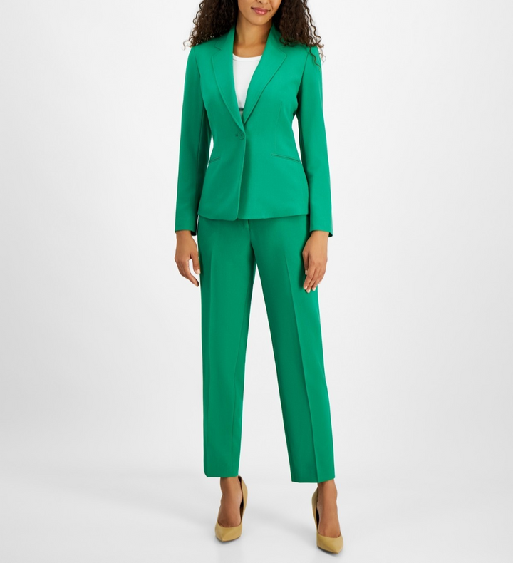 Le Suit One-Button Straight-Leg Pantsuit MSRP $225