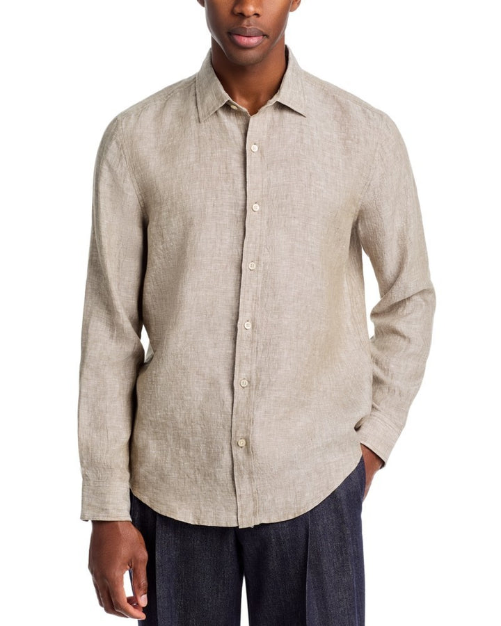 The Men's Store Yarn-Dyed Standard Fit Linen Shirt MSRP $108