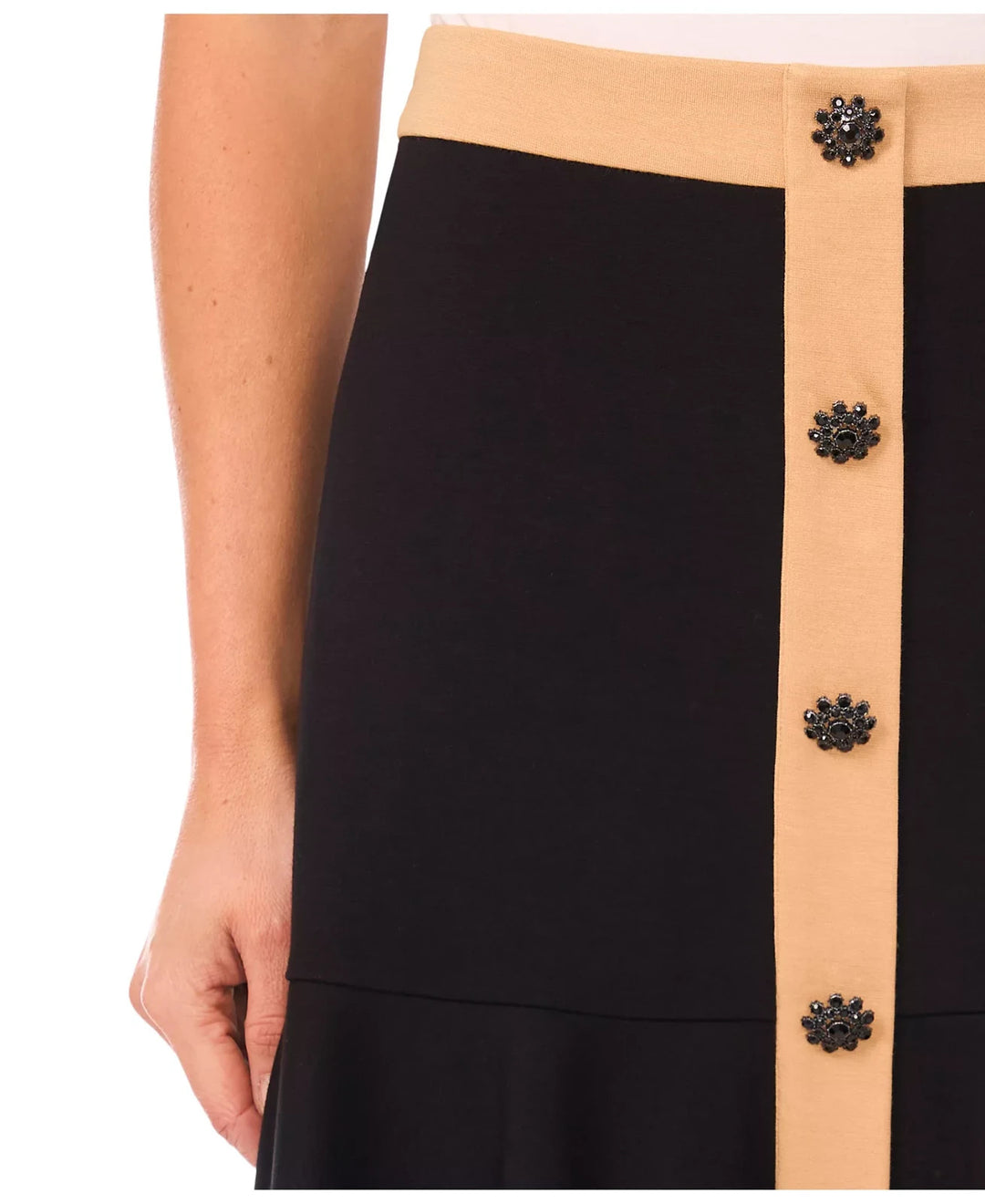 CeCe Button Down Flounce Mini Skirt MSRP $79